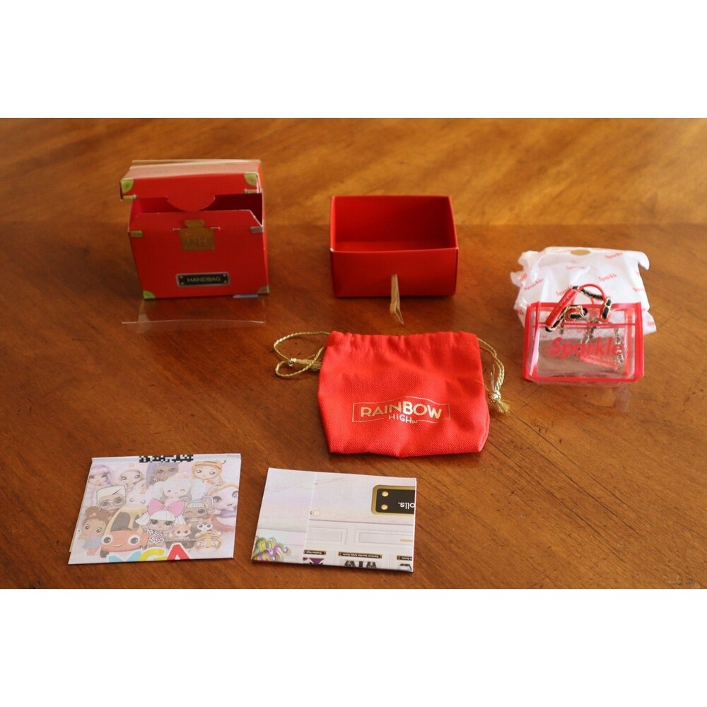Rainbow High Mini Accessories Studio Ruby Anderson Clear Red Handbag Tote NEW